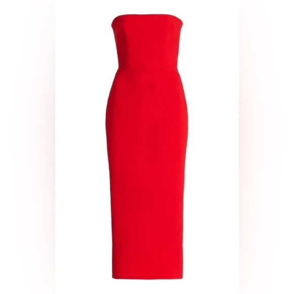 Alex Perry Callan Midi Dress Red - Picture 2 of 6